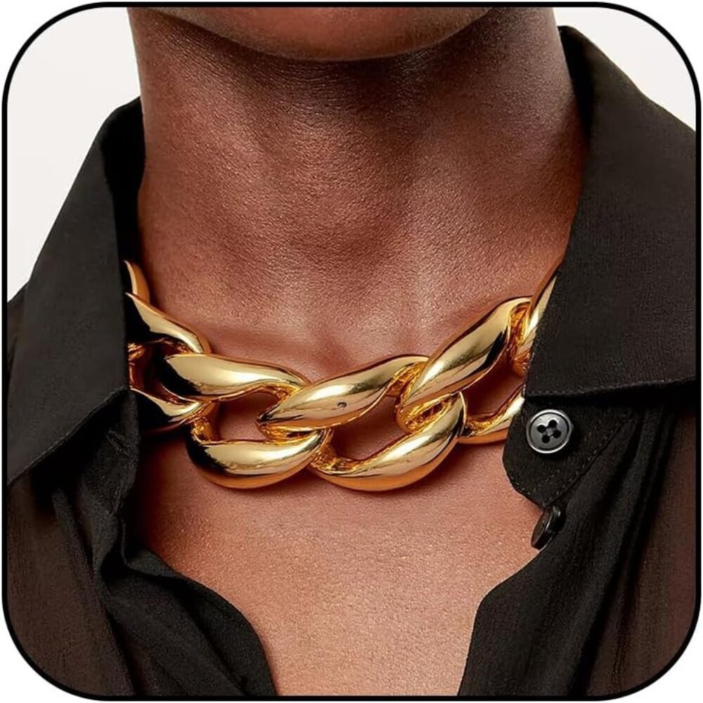 Chunky Gold Necklace for Women Dainty Statement Jewelry Punk Chain